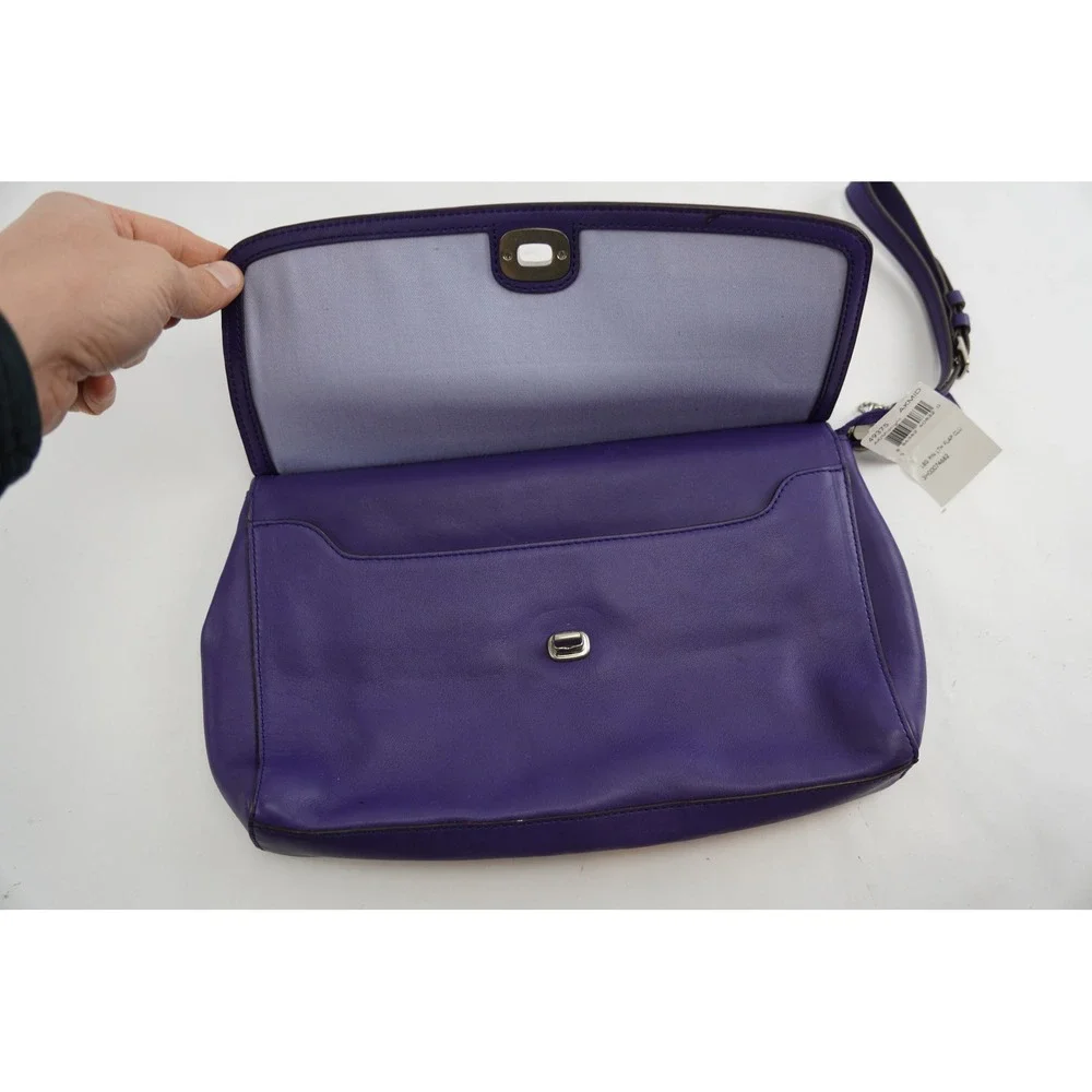 Coach Legacy Penny Leather Flap Clutch 49375 Midnight Purple Small Bag New Other - Picture 5 of 9